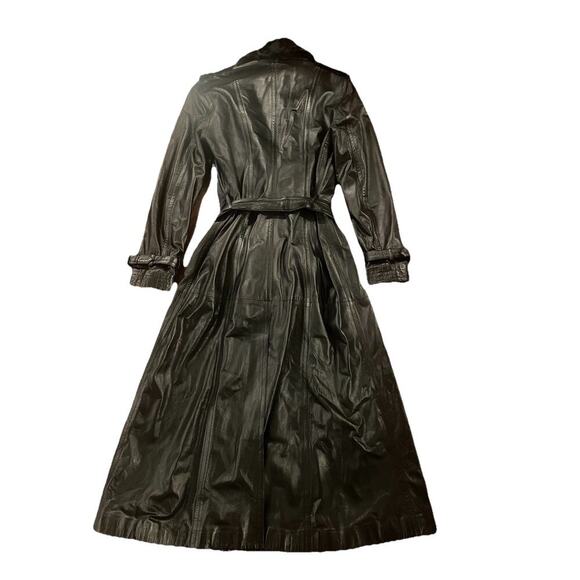 Ralph Lauren Collection Leather Trench Coat Lambskin Shearling Fur Runway Long 8 - Picture 9 of 16